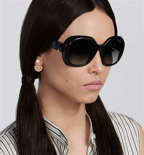 Lady 95.22 R2I Black Rounded Sunglasses 